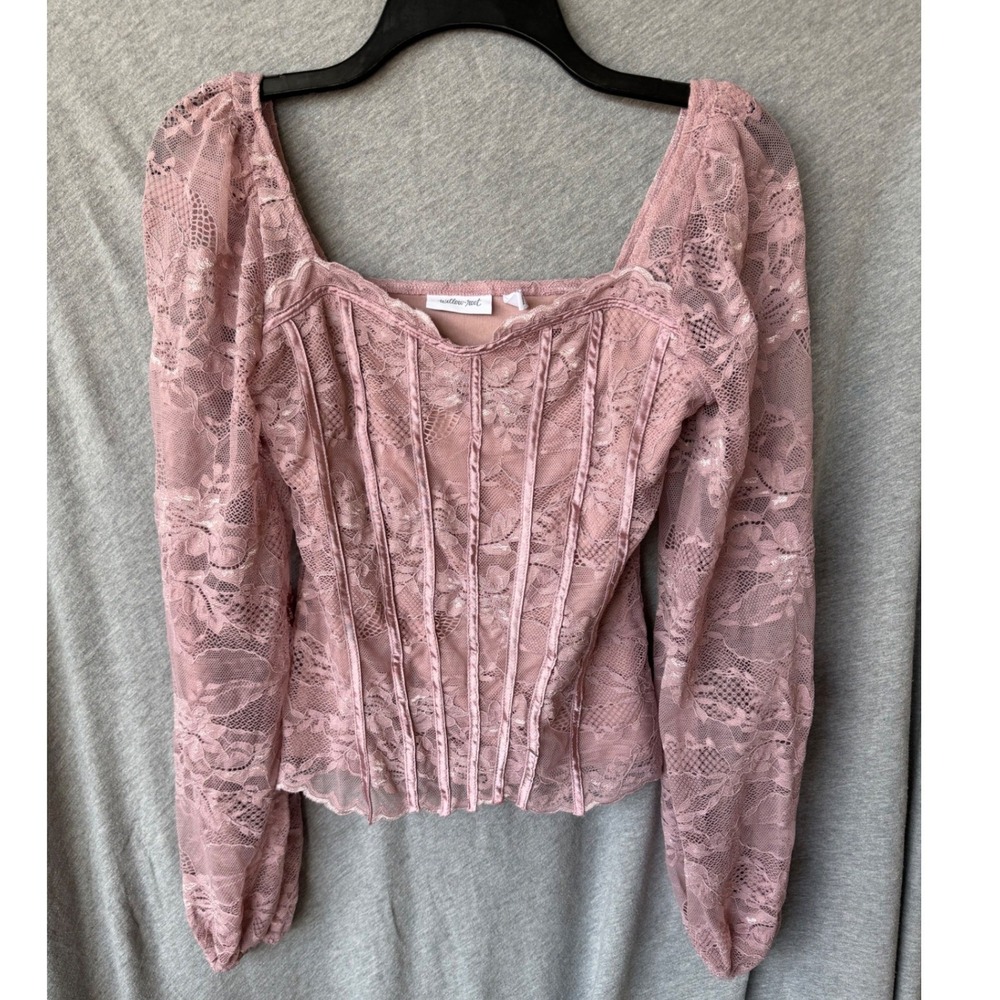 Willow + Root Corset Top Pink Lace Coquette Romantic Fairycore Festival Boho XS